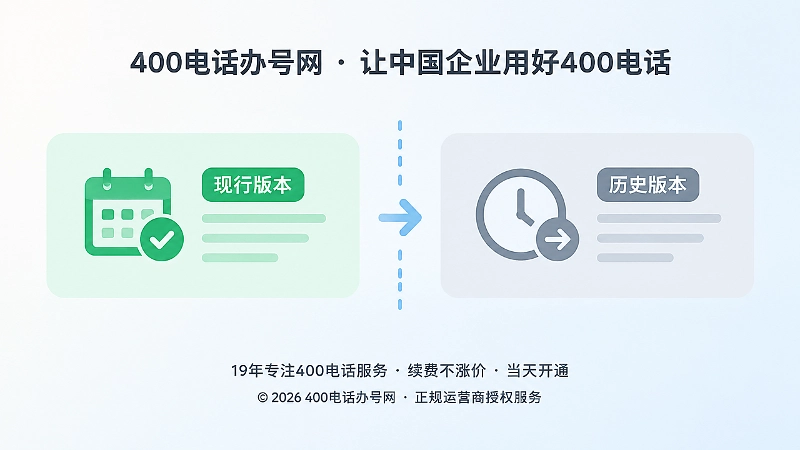 现行版本与历史版本分栏对比的扁平化插图